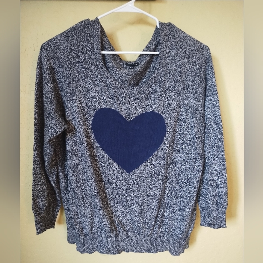 Gray Heart Sweater